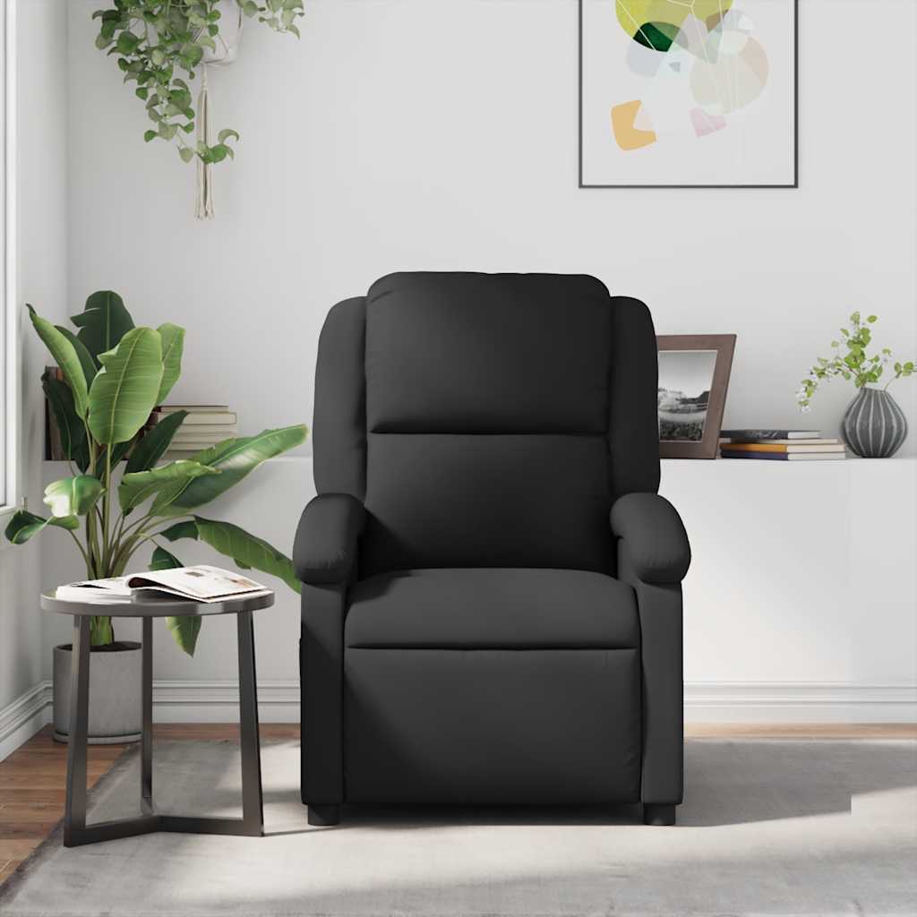 Massagesessel Schwarz Echtleder