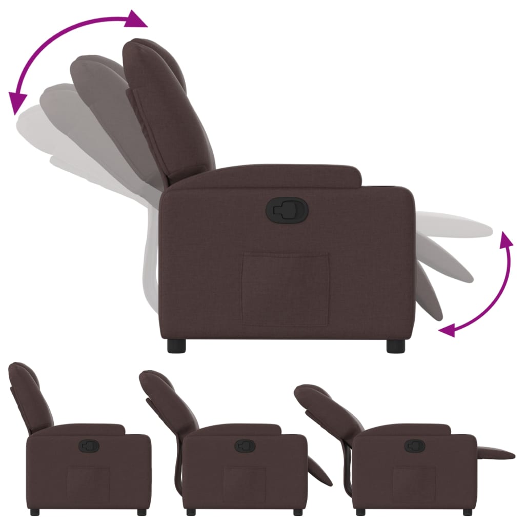 Relaxing Chair Dark Brown Fabric