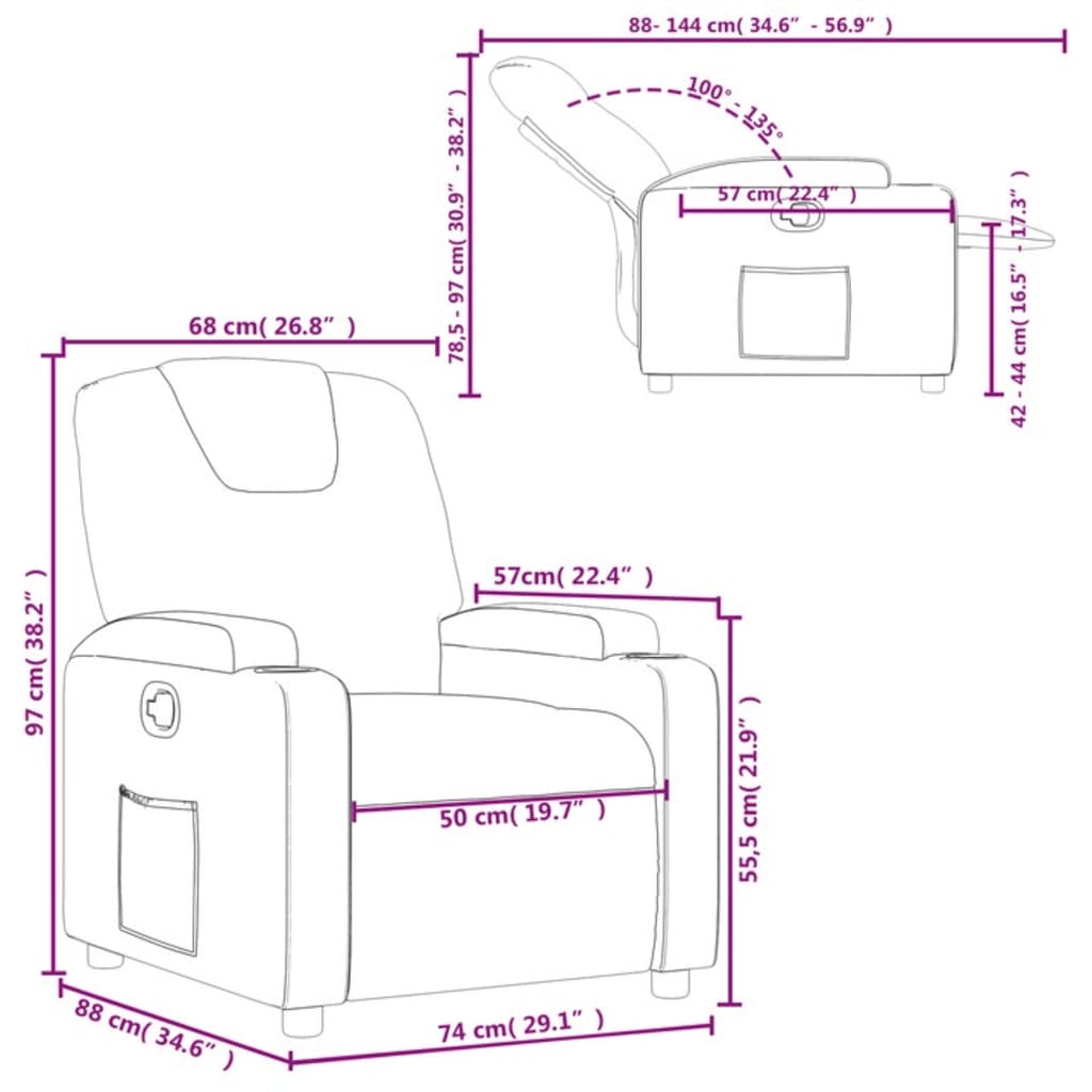 Relaxing Chair Dark Brown Fabric