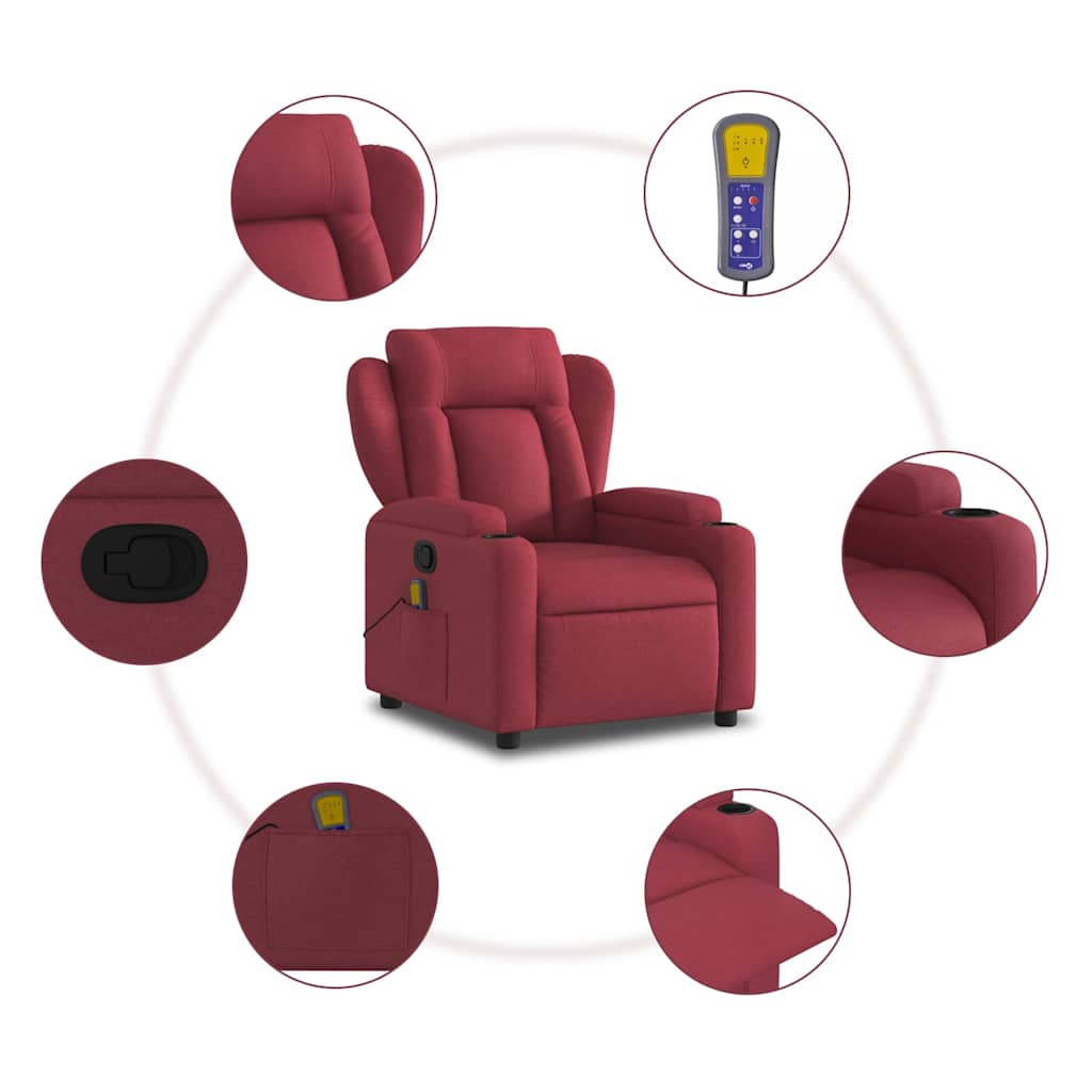 massage chair wine red fabric