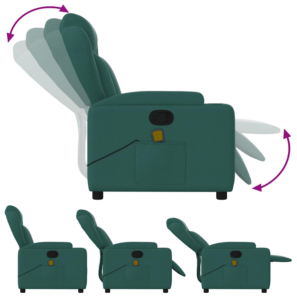 Massage Chair Dark Green Fabric