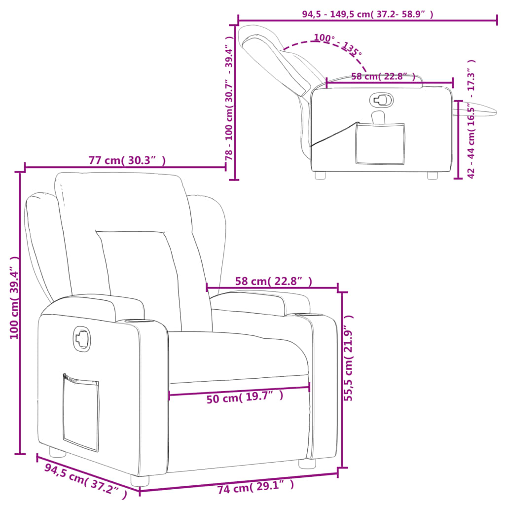 Relaxing Chair Black Faux Leather
