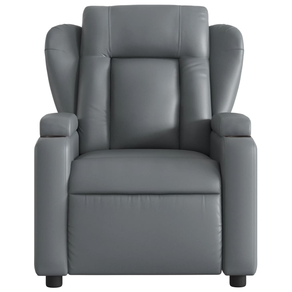 Relaxing Chair Gray Artificial Leather