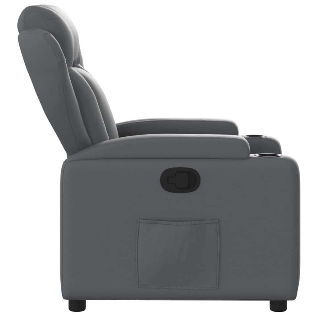 Relaxing Chair Gray Artificial Leather