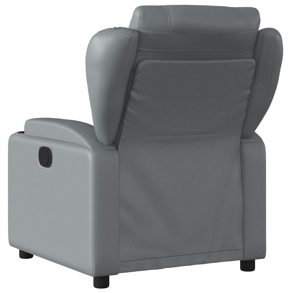 Relaxing Chair Gray Artificial Leather