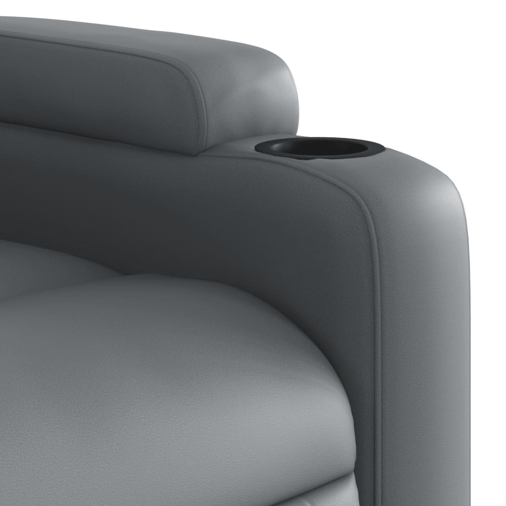 Relaxing Chair Gray Artificial Leather