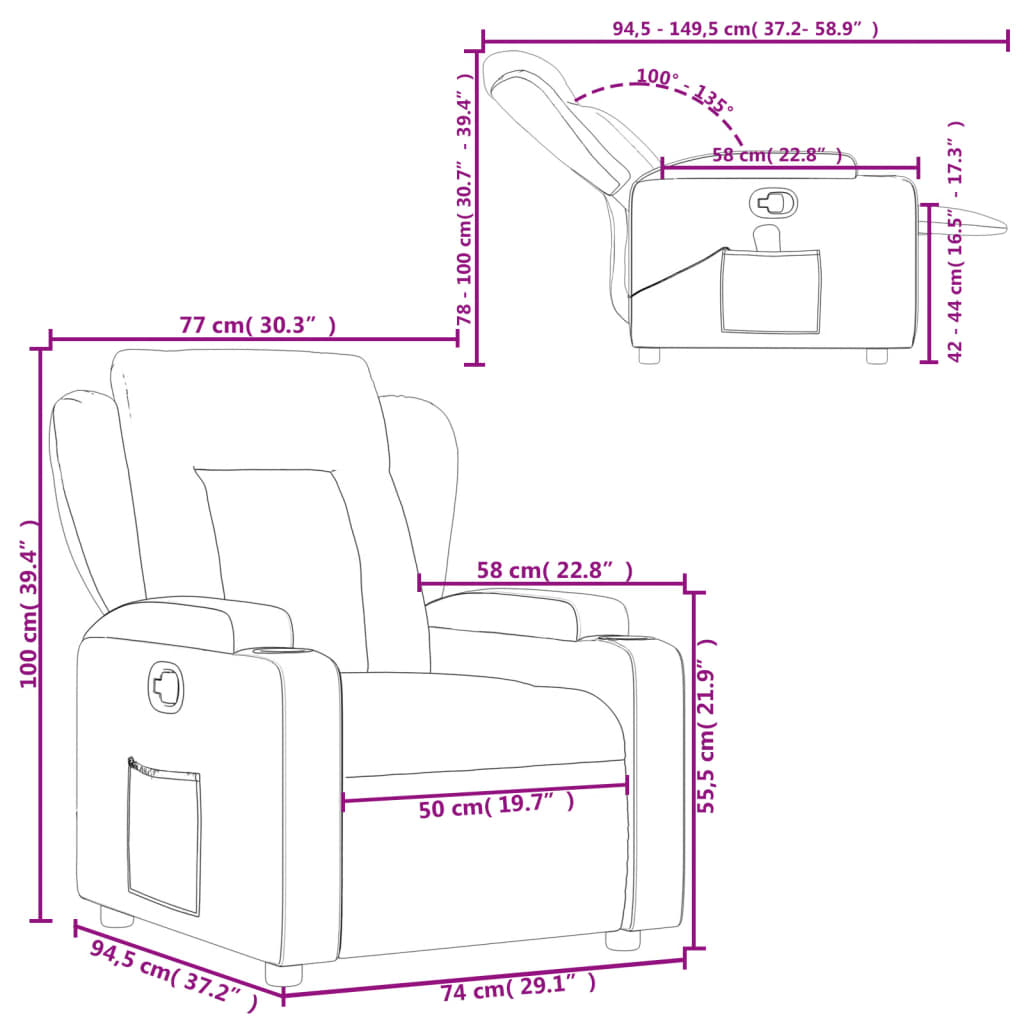 Relaxing Chair Gray Artificial Leather
