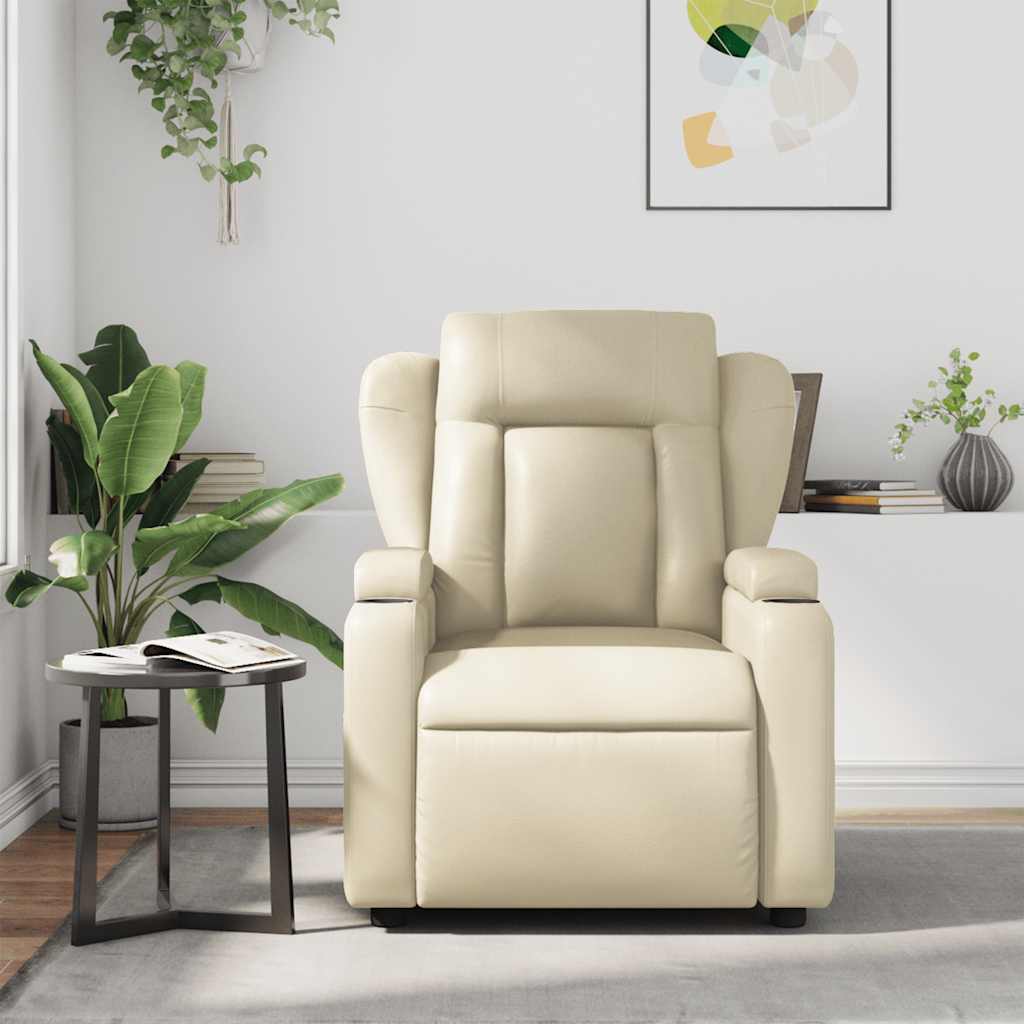 Massagesessel Creme Kunstleder