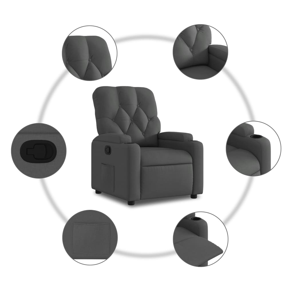 Relaxing Chair Dark Gray Fabric