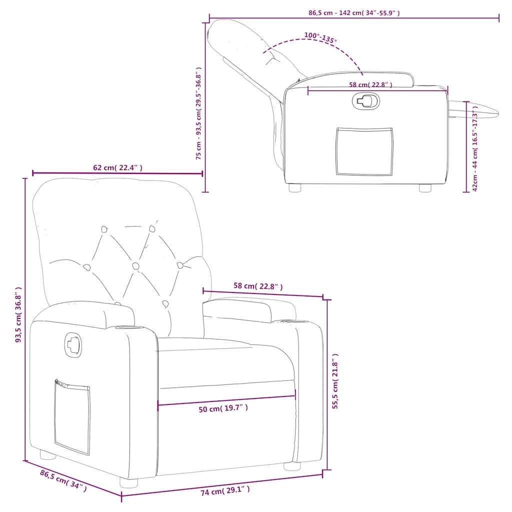 Relaxing Chair Dark Gray Fabric