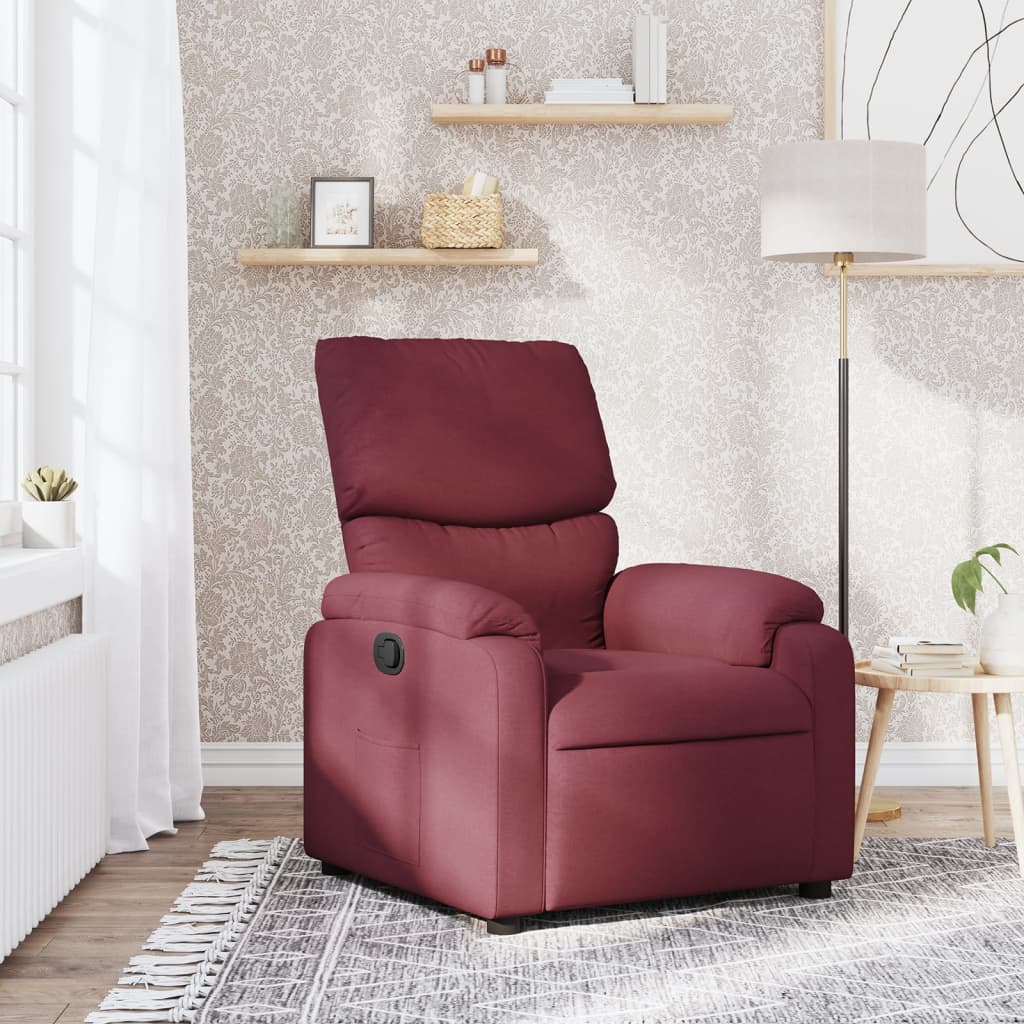 Relaxing chair wine red fabric