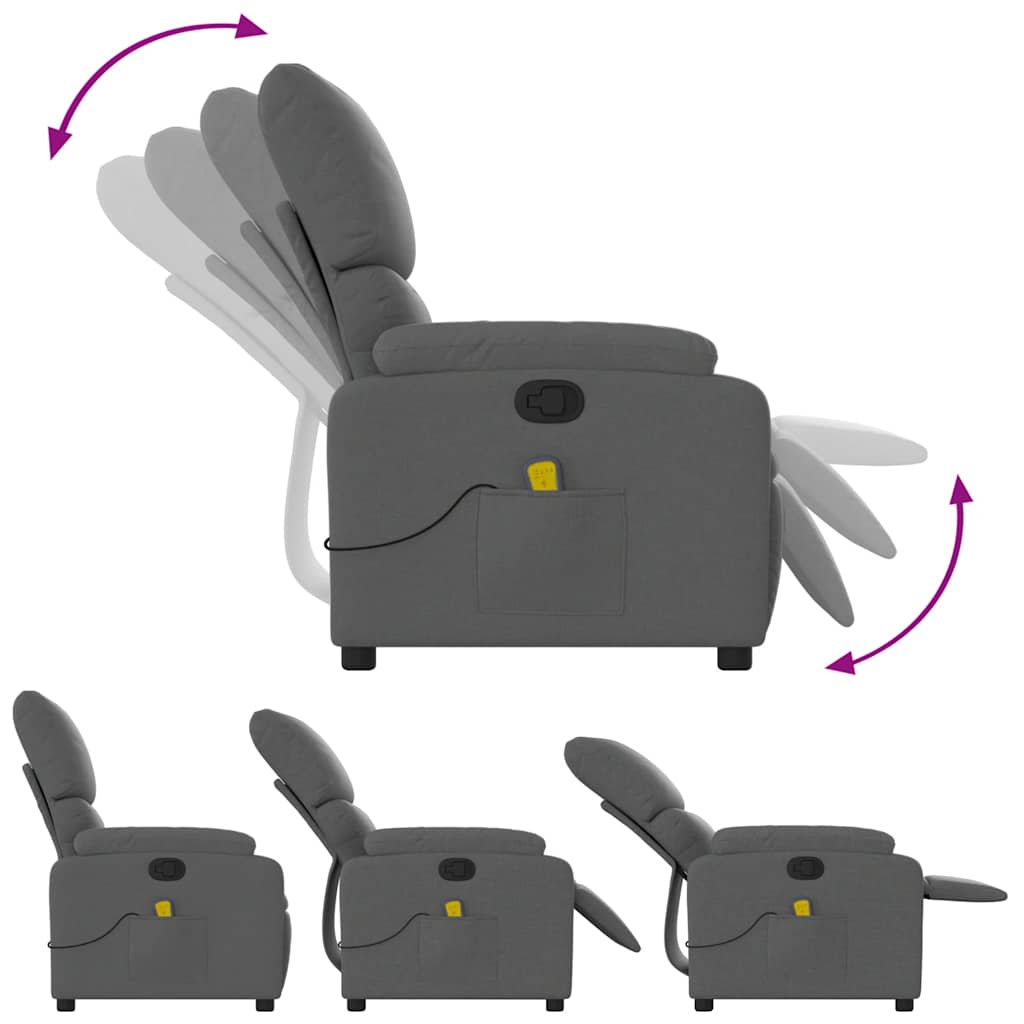 Massage Chair Dark Gray Fabric