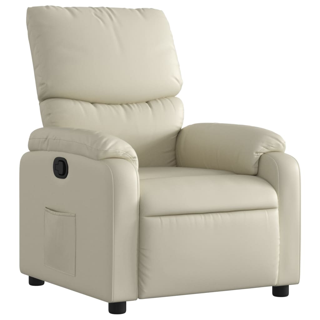 Relaxing chair cream artificial leather