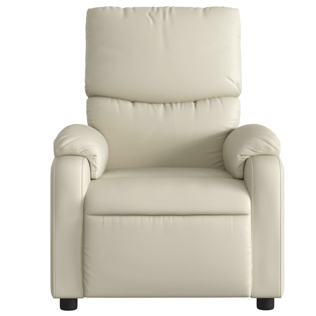 Relaxing chair cream artificial leather