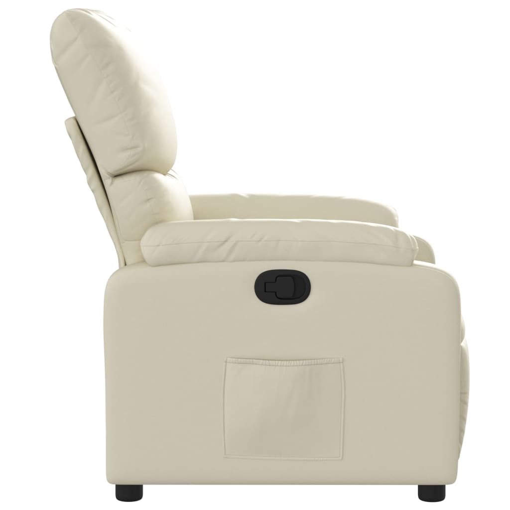Relaxing chair cream artificial leather
