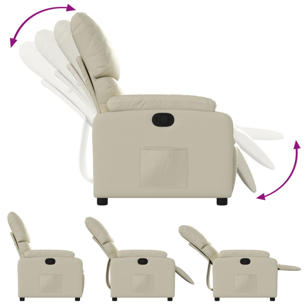 Relaxing chair cream artificial leather