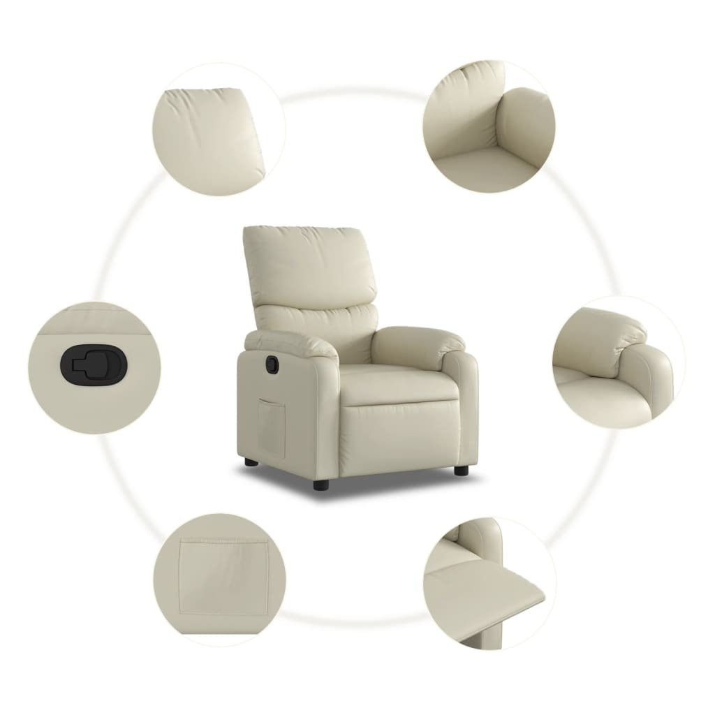 Relaxing chair cream artificial leather