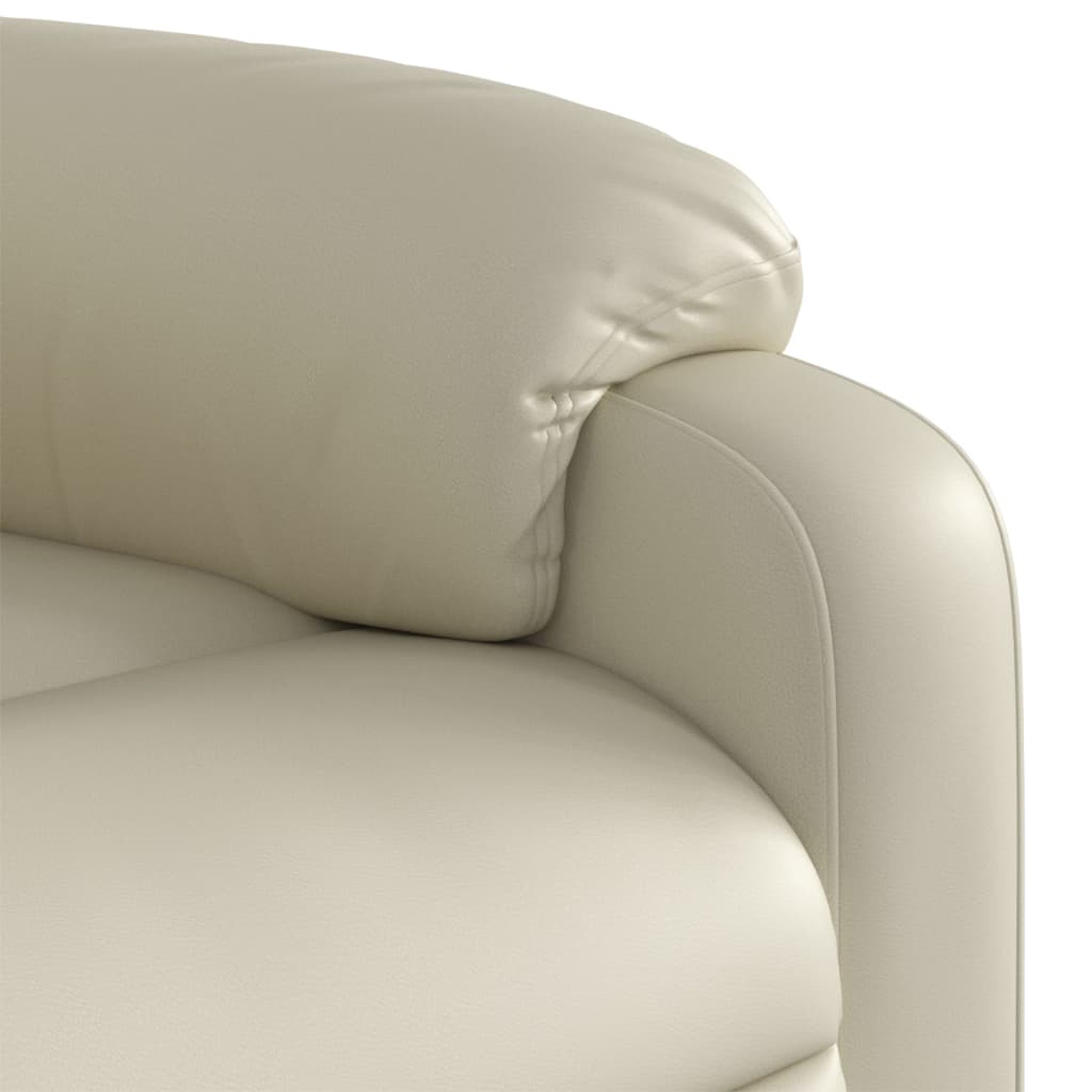 Relaxing chair cream artificial leather