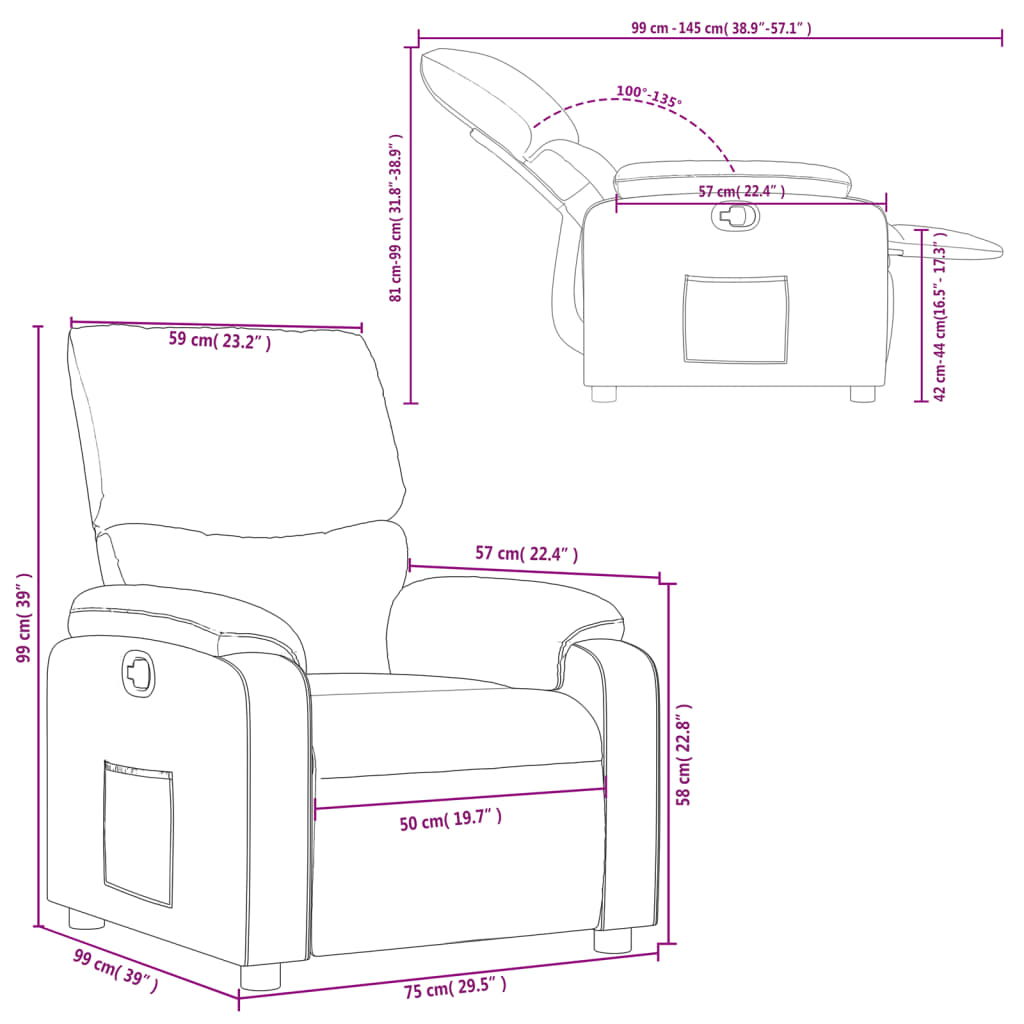 Relaxing chair cream artificial leather