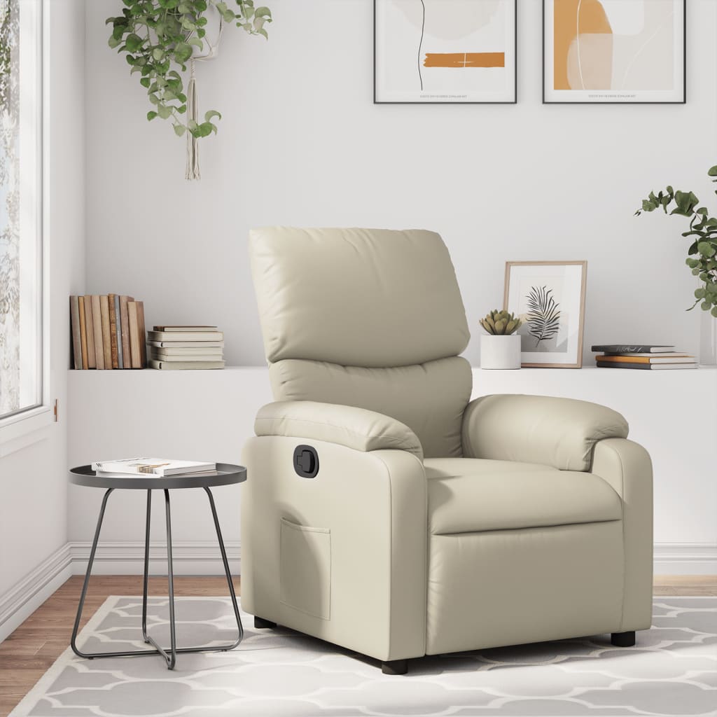 Relaxing chair cream artificial leather
