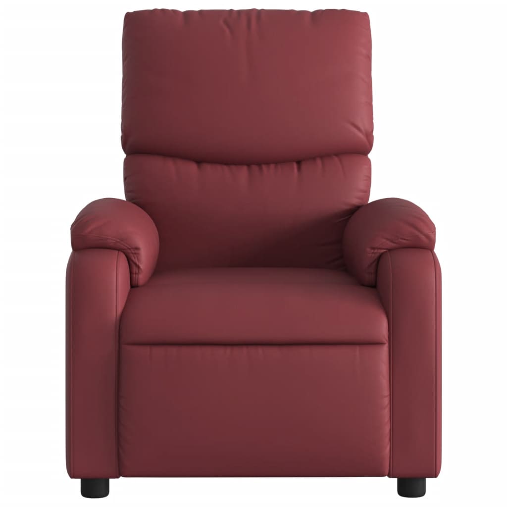 Relaxing chair wine red artificial leather