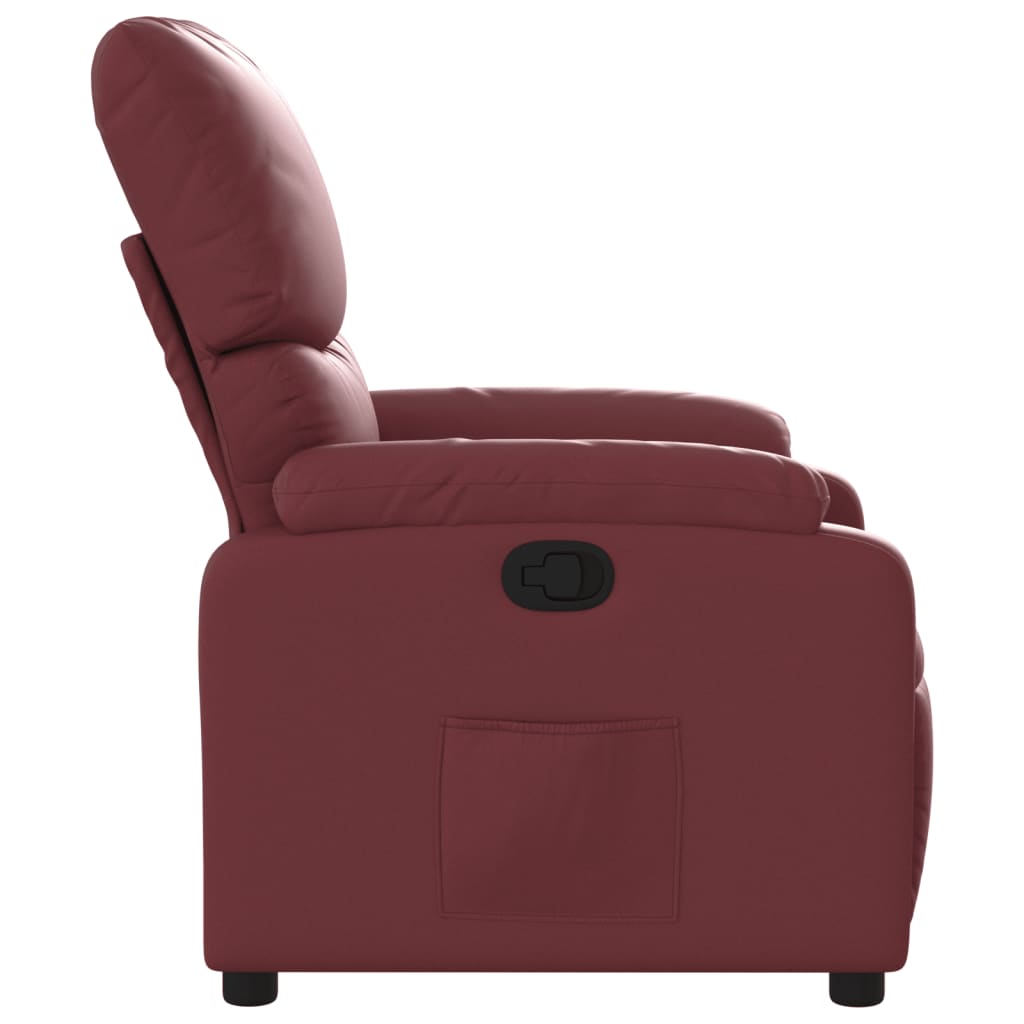 Relaxing chair wine red artificial leather