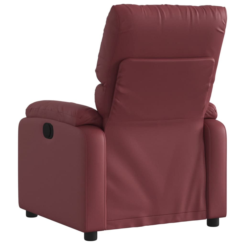 Relaxing chair wine red artificial leather