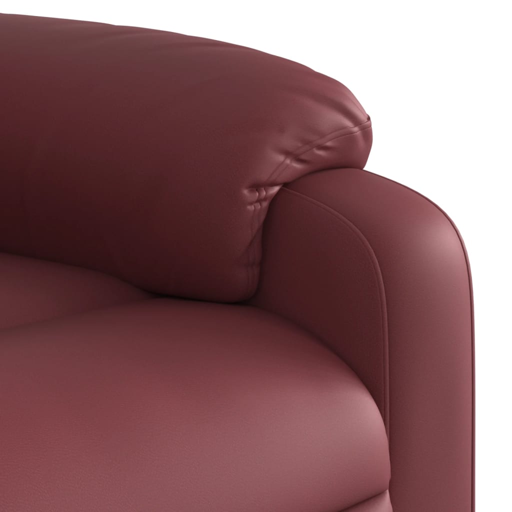 Relaxing chair wine red artificial leather