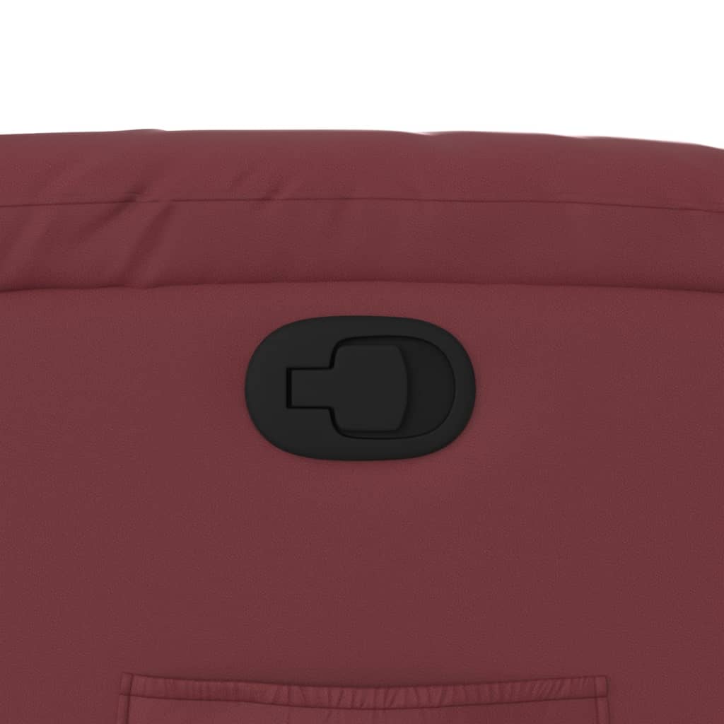 Relaxing chair wine red artificial leather