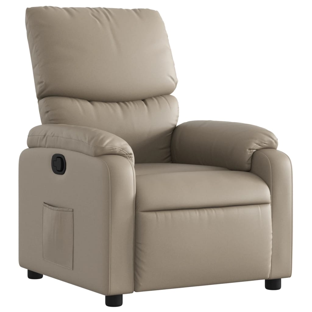 Relaxing chair cappuccino brown imitation leather