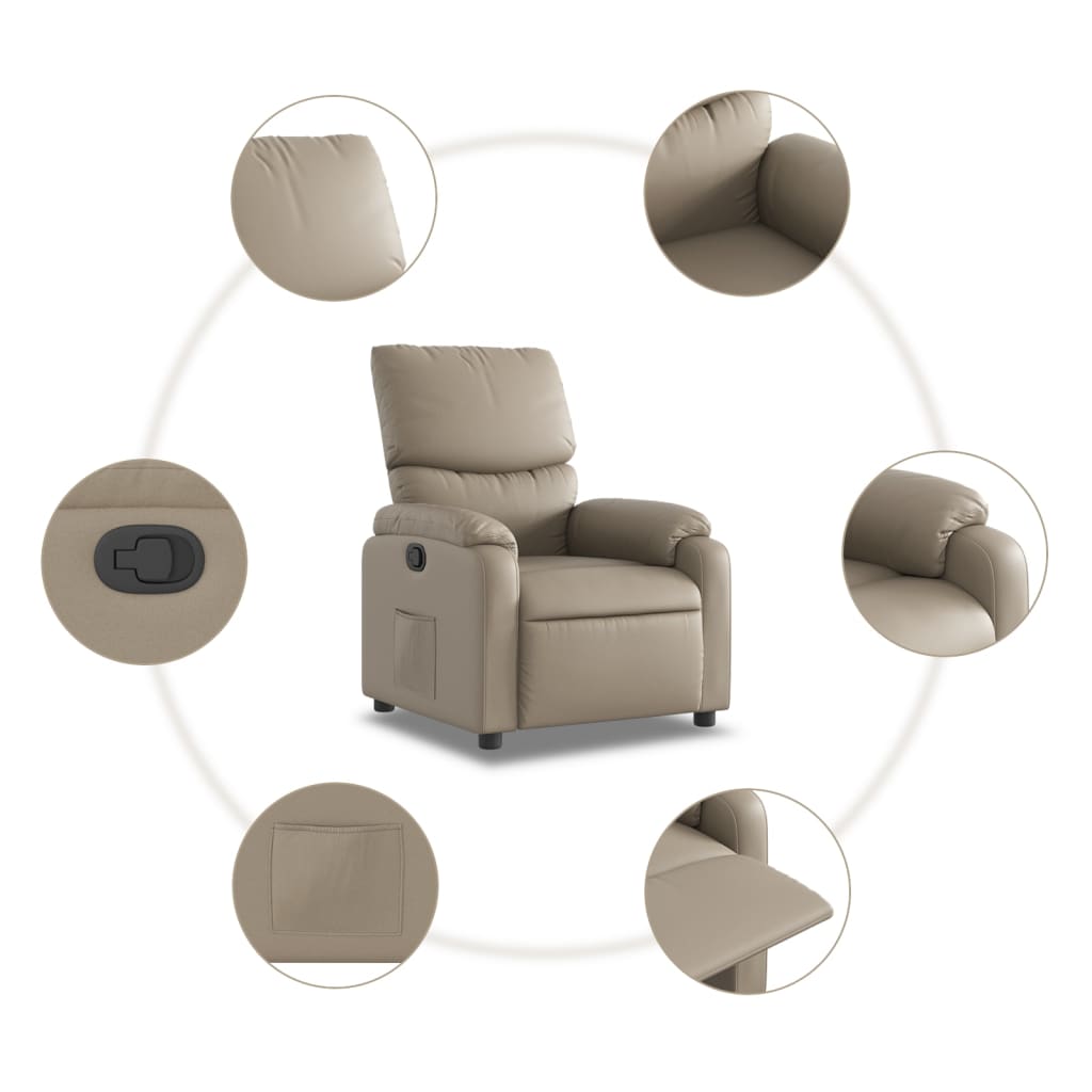 Relaxing chair cappuccino brown imitation leather