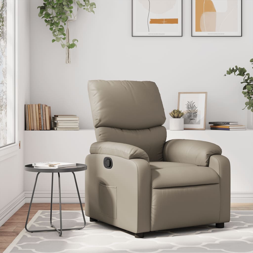 Relaxing chair cappuccino brown imitation leather