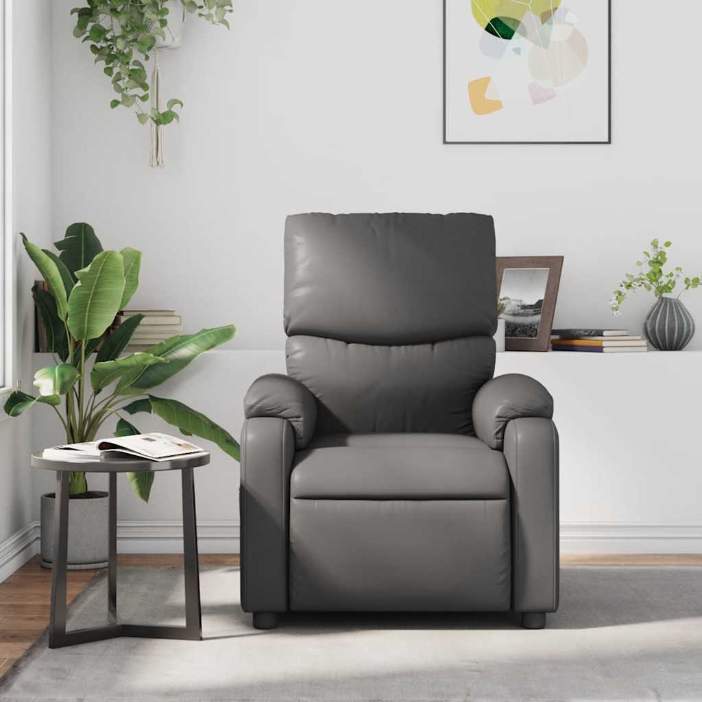 Massage Chair Gray Faux Leather