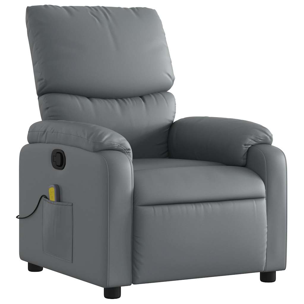 Massage Chair Gray Faux Leather