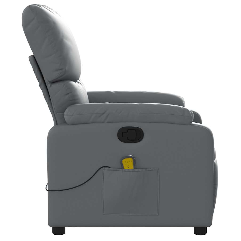 Massage Chair Gray Faux Leather