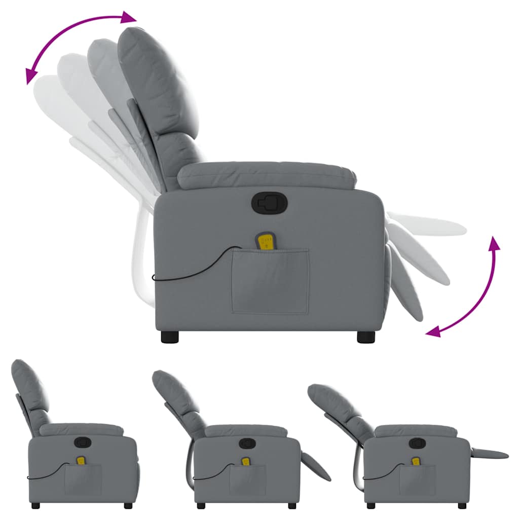 Massage Chair Gray Faux Leather