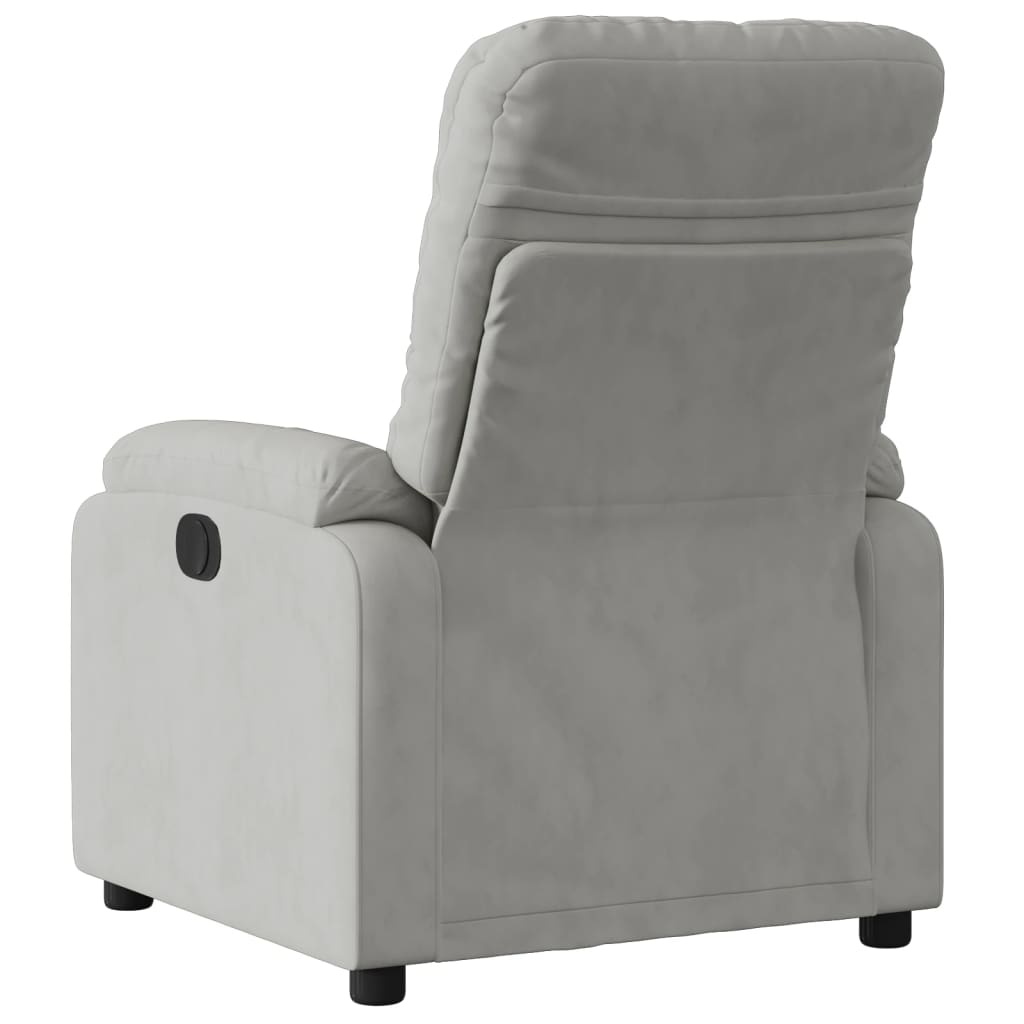 Relaxing chair light gray microfiber fabric