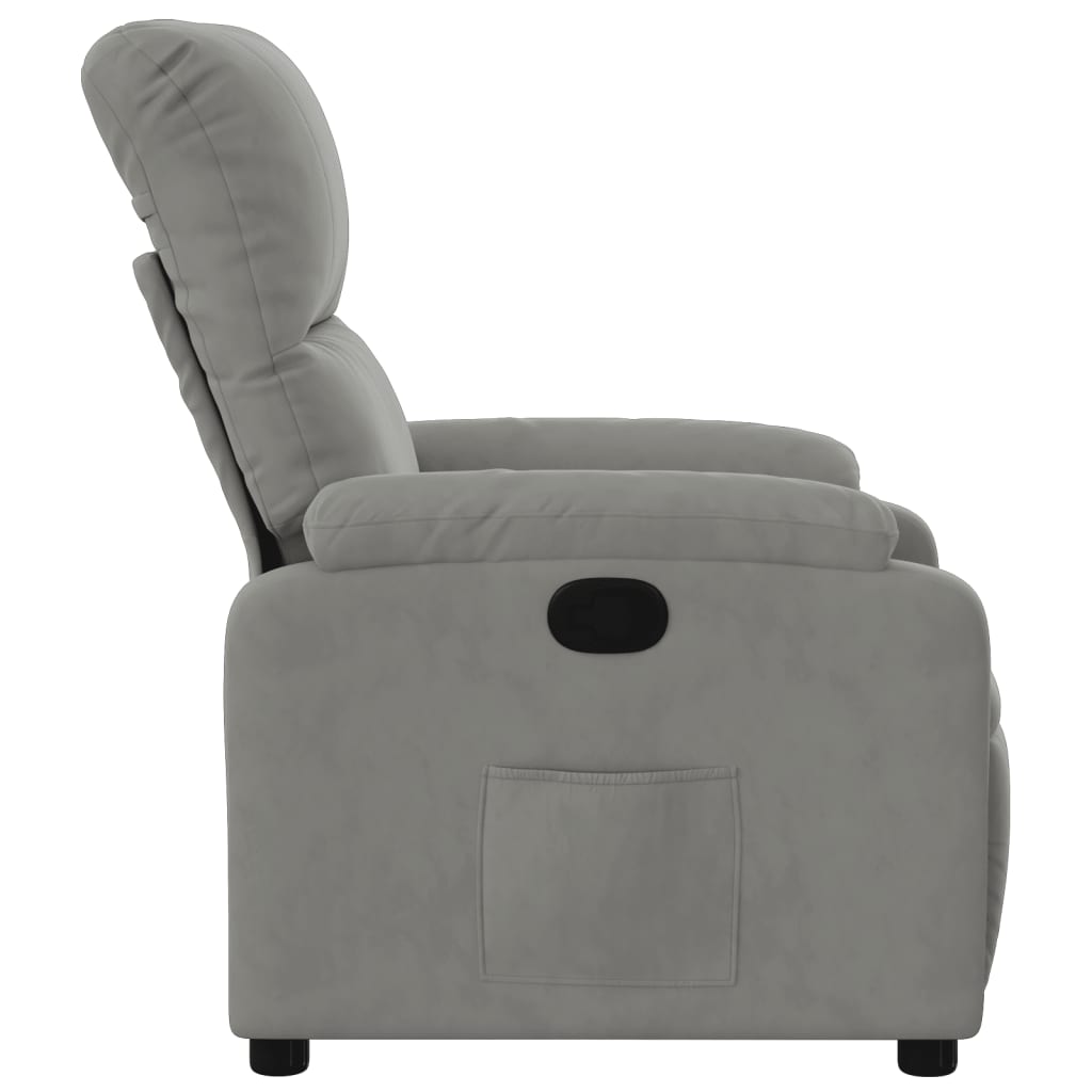 Relaxing chair light gray microfiber fabric