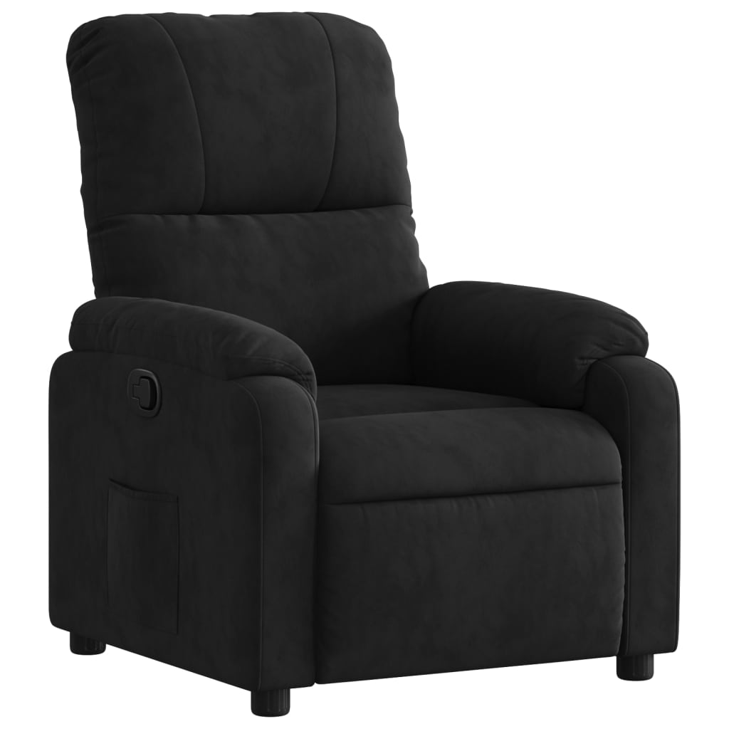 Relaxing Chair Black Microfiber Fabric