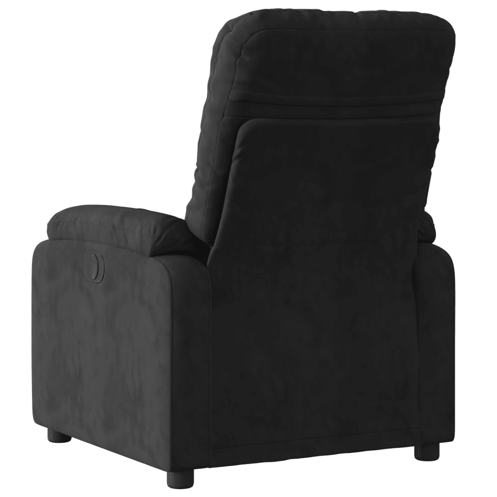Relaxing Chair Black Microfiber Fabric