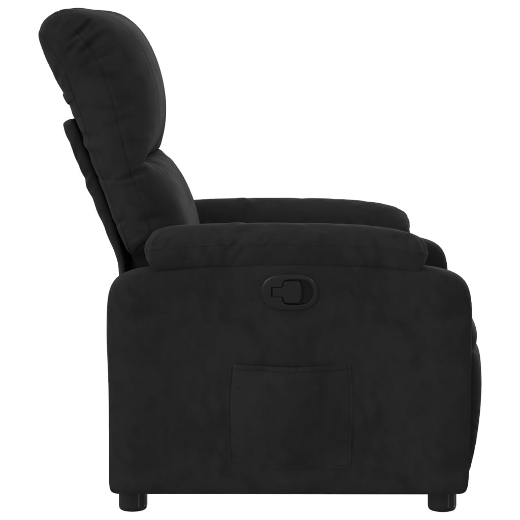 Relaxing Chair Black Microfiber Fabric