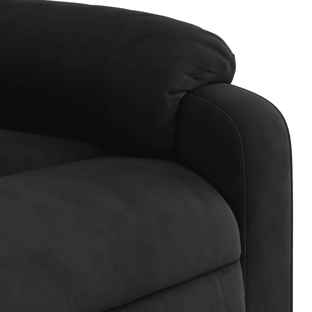 Relaxing Chair Black Microfiber Fabric