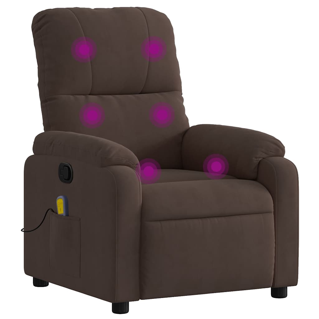 Massage Chair Brown Microfiber Fabric