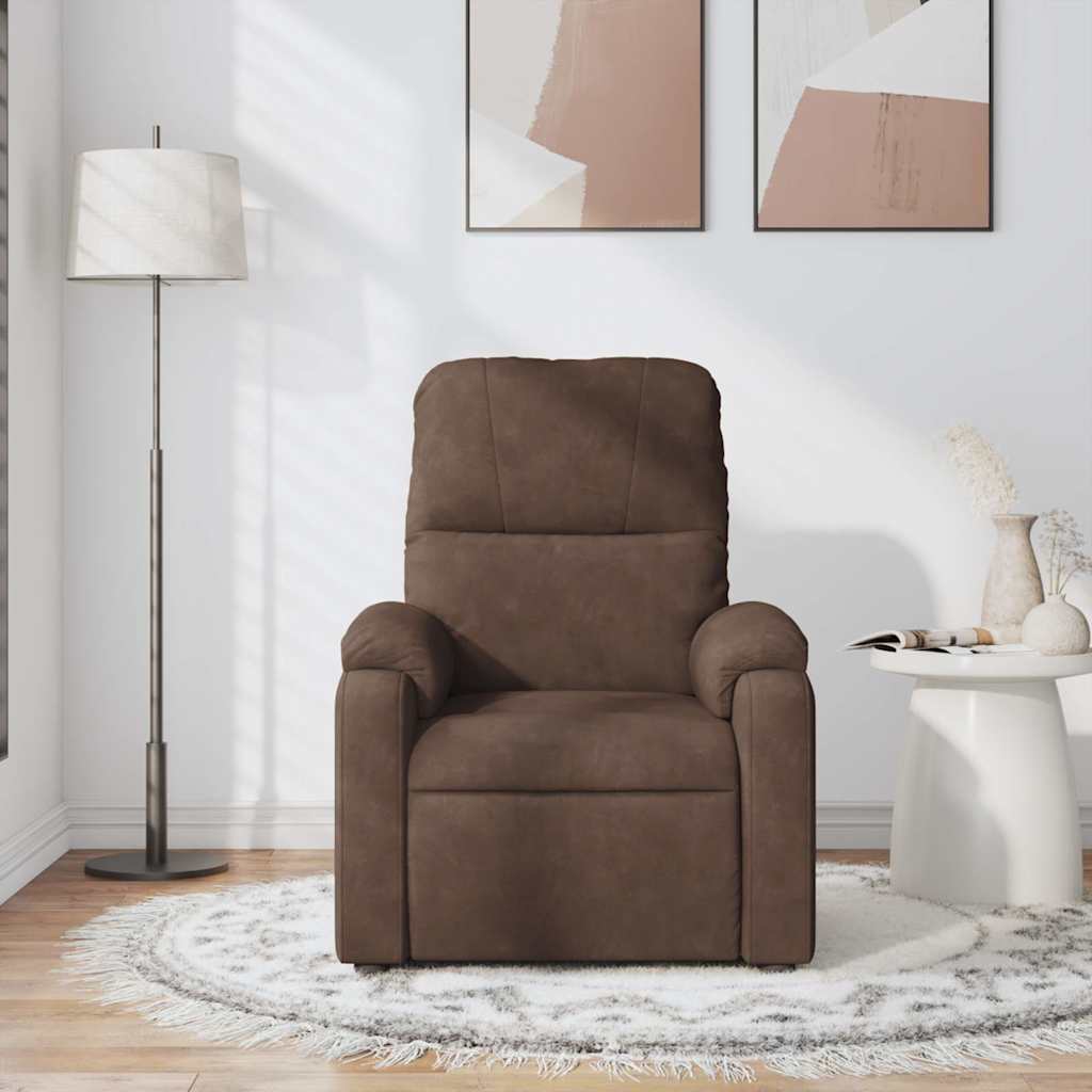 Massage Chair Brown Microfiber Fabric