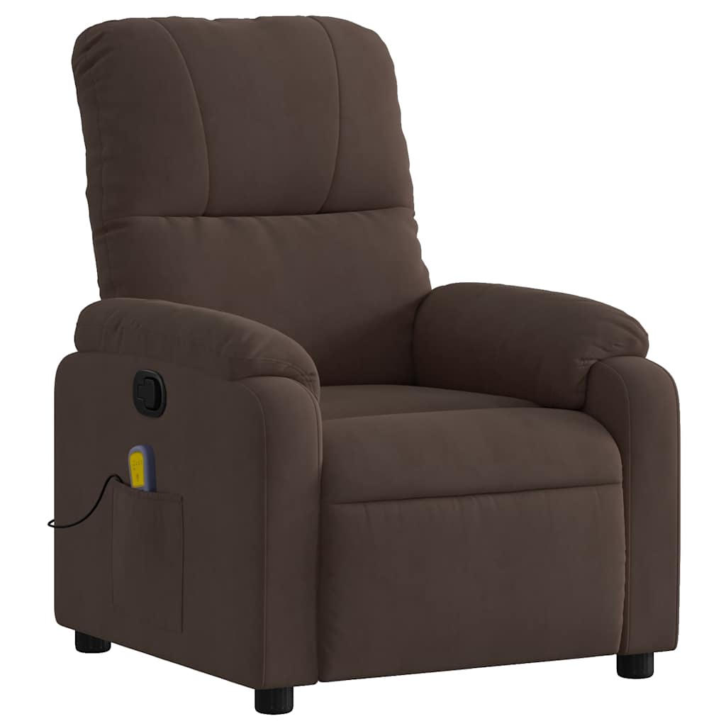 Massage Chair Brown Microfiber Fabric