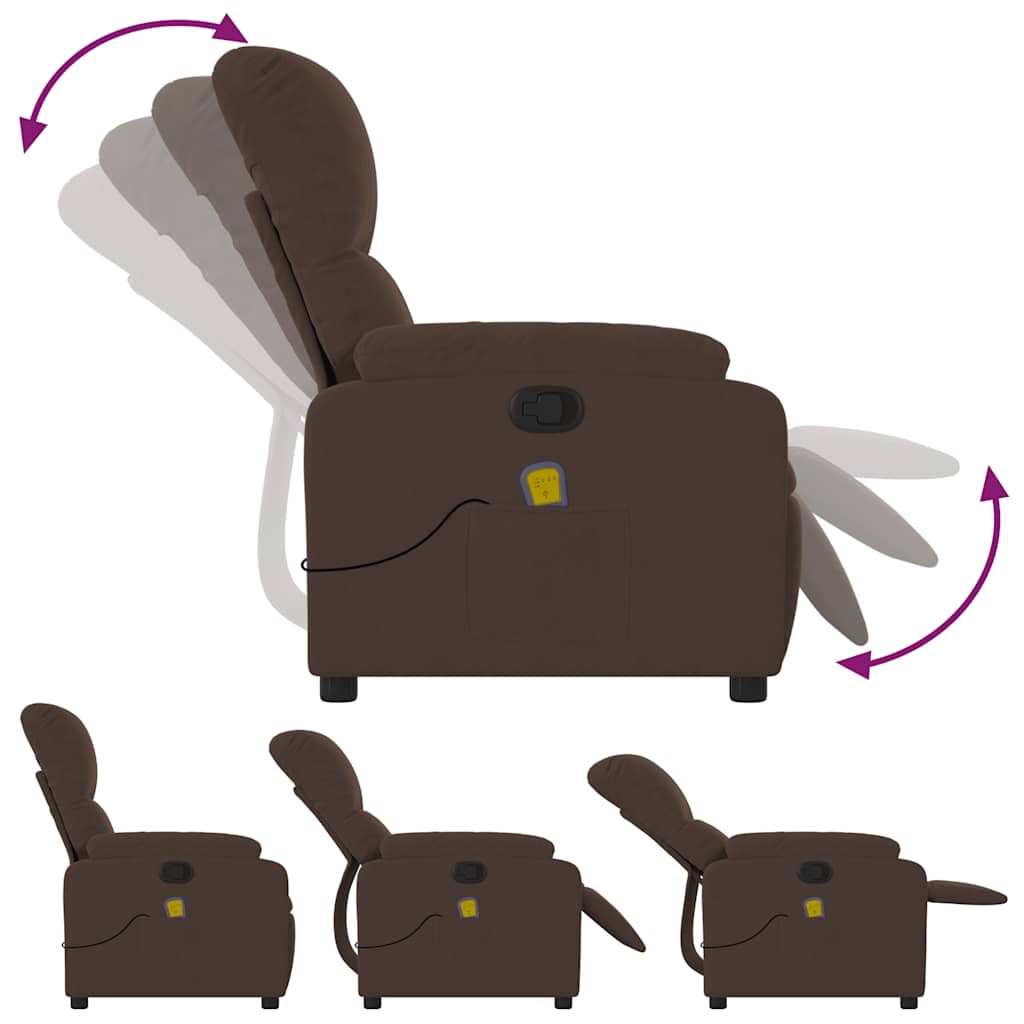 Massage Chair Brown Microfiber Fabric
