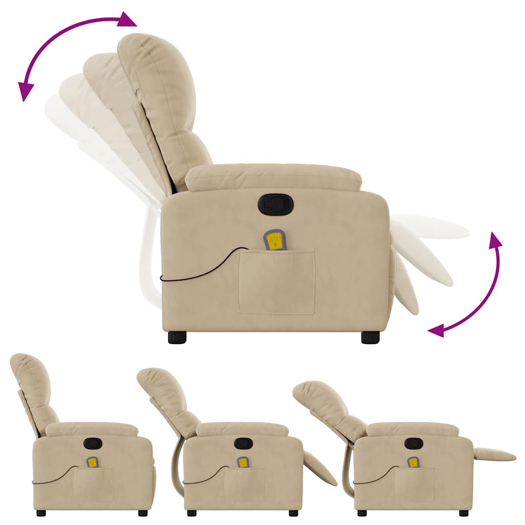 Massage chair cream microfiber fabric