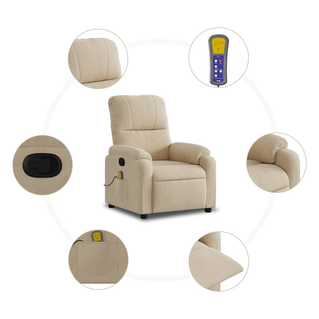 Massage chair cream microfiber fabric