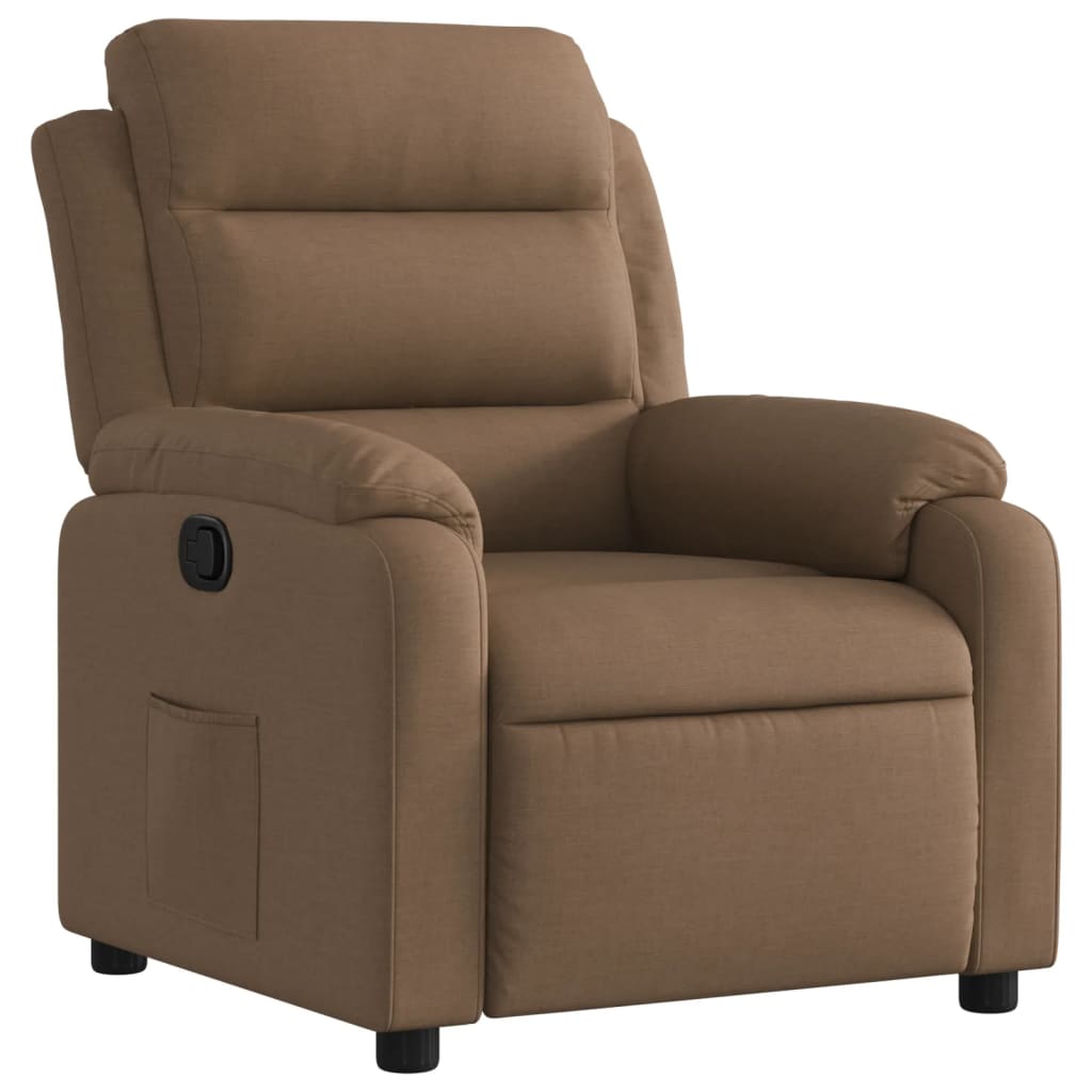 Relaxing Chair Brown Fabric