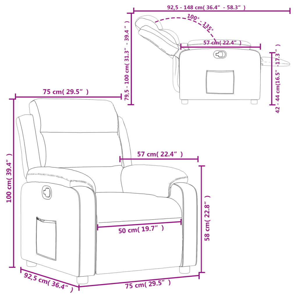 Relaxing Chair Brown Fabric